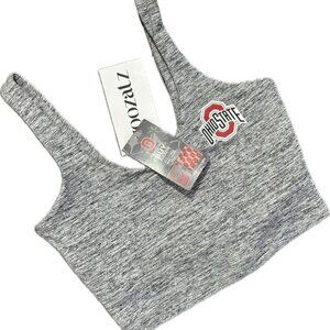 ZOOZATZ NCAA Collegiate Ohio State Bra Cropped Gray Tank SZ XS